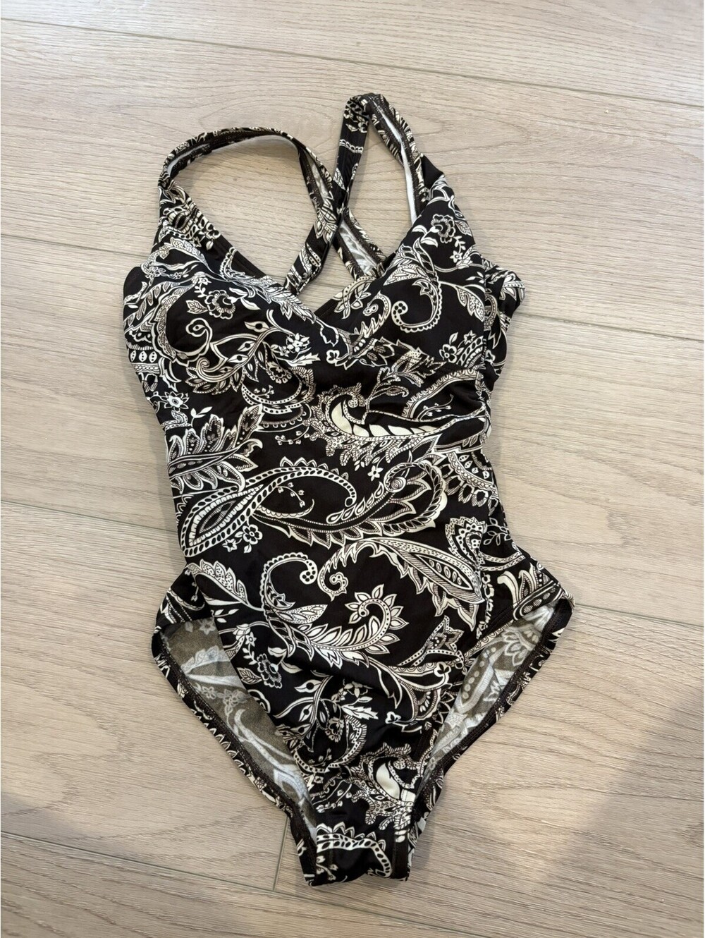 Speedo One-Piece brown paisley Swimsuit Women's size 6